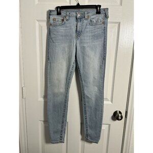 TRUE RELIGION Jennie Curvy Mid-Rise Skinny Jeans in Washed Vintage‎ Size 30